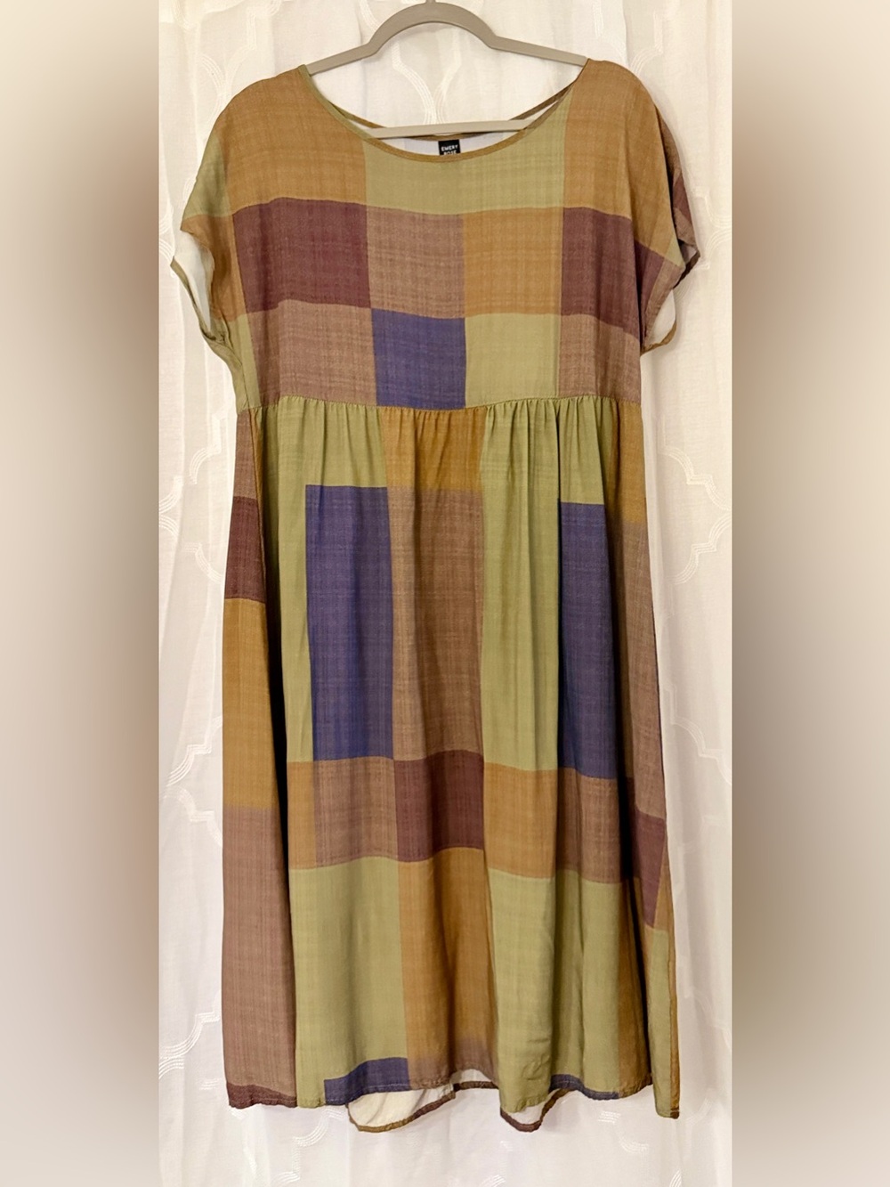 Emery Rose Colorblock Patchwork Midi Dress Size Large Boho Cottagecore Teacher